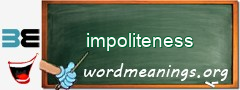 WordMeaning blackboard for impoliteness
